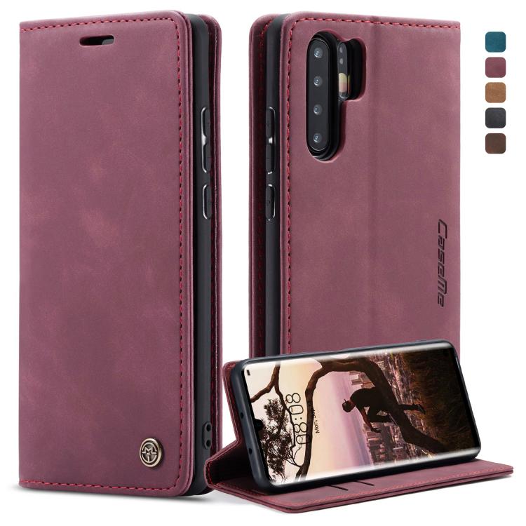 CaseMe-013 ซองหนังพลิกแนวนอน Retro Frosted มัลติฟังก์ชั่นสำหรับ Huawei P30 Pro พร้อมช่องเสียบการ์ดและที่วางและกระเป๋าสตางค์, For Huawei P30 Pro