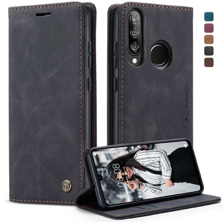 CaseMe-013 ซองหนังพลิกแนวนอน Retro Frosted มัลติฟังก์ชั่นสำหรับ Huawei P30 Lite พร้อมช่องเสียบการ์ดและที่วางและกระเป๋าสตางค์, For Huawei P30 Lite