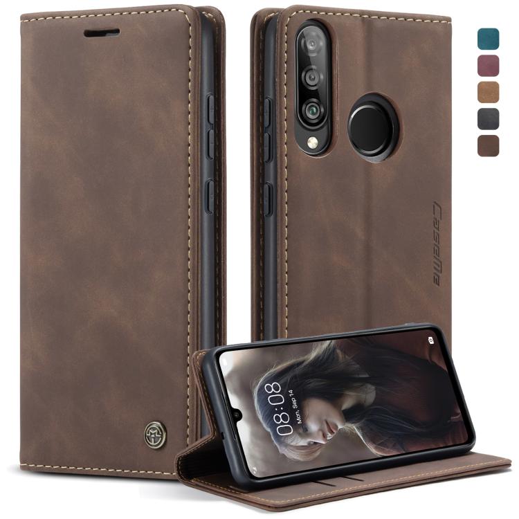 CaseMe-013 ซองหนังพลิกแนวนอน Retro Frosted มัลติฟังก์ชั่นสำหรับ Huawei P30 Lite พร้อมช่องเสียบการ์ดและที่วางและกระเป๋าสตางค์, For Huawei P30 Lite