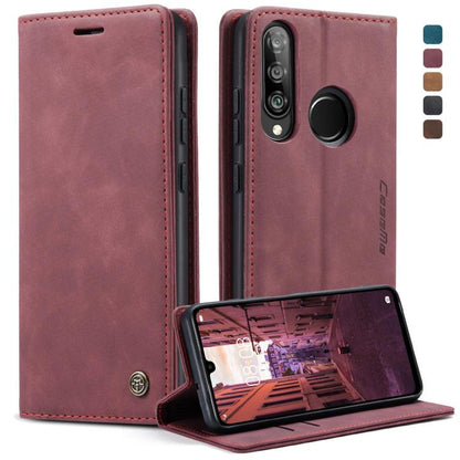 CaseMe-013 ซองหนังพลิกแนวนอน Retro Frosted มัลติฟังก์ชั่นสำหรับ Huawei P30 Lite พร้อมช่องเสียบการ์ดและที่วางและกระเป๋าสตางค์, For Huawei P30 Lite