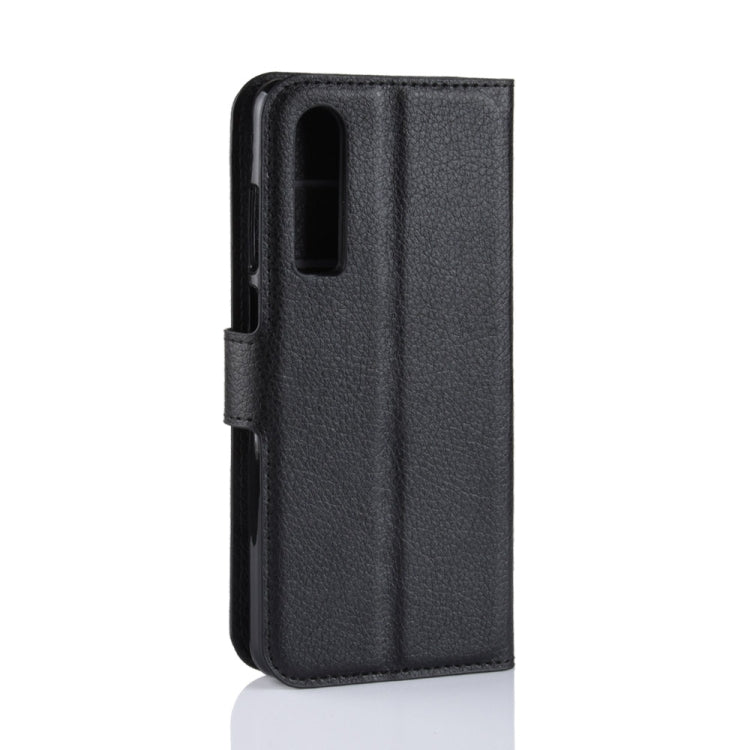 ซองหนังพลิกแนวนอนเนื้อลิ้นจี่สำหรับ Huawei P30 พร้อมตัวยึดและช่องเสียบการ์ดและกระเป๋าสตางค์, For Huawei P30, For P30