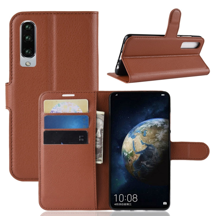 ซองหนังพลิกแนวนอนเนื้อลิ้นจี่สำหรับ Huawei P30 พร้อมตัวยึดและช่องเสียบการ์ดและกระเป๋าสตางค์, For Huawei P30, For P30