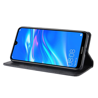 Magnetic Buckle Retro Texture ซองหนังพลิกแนวนอนสำหรับ Huawei Y7 (2019) / Y7 Prime (2019) พร้อมตัวยึดและช่องเสียบการ์ดและกระเป๋าสตางค์, For Huawei Y7 (2019)