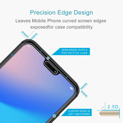 50 ชิ้นสำหรับ Huawei P20 Lite 0.26mm 9H ความแข็งพื้นผิว 2.5D ฟิล์มกระจกนิรภัยป้องกันการระเบิดไม่มีแพ็คเกจขายปลีก, For P20 Lite