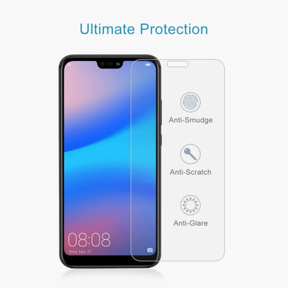 50 ชิ้นสำหรับ Huawei P20 Lite 0.26mm 9H ความแข็งพื้นผิว 2.5D ฟิล์มกระจกนิรภัยป้องกันการระเบิดไม่มีแพ็คเกจขายปลีก, For P20 Lite