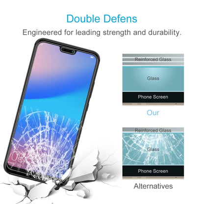 50 ชิ้นสำหรับ Huawei P20 Lite 0.26mm 9H ความแข็งพื้นผิว 2.5D ฟิล์มกระจกนิรภัยป้องกันการระเบิดไม่มีแพ็คเกจขายปลีก, For P20 Lite