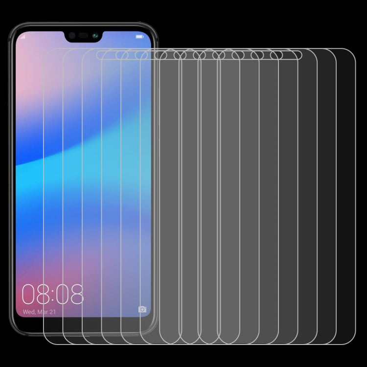50 ชิ้นสำหรับ Huawei P20 Lite 0.26mm 9H ความแข็งพื้นผิว 2.5D ฟิล์มกระจกนิรภัยป้องกันการระเบิดไม่มีแพ็คเกจขายปลีก, For P20 Lite