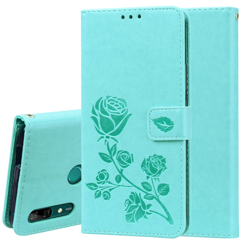 ซองหนัง PU แบบพลิกแนวนอนลายดอกกุหลาบสำหรับ Huawei P Smart Z พร้อมตัวยึดและช่องเสียบการ์ดและกระเป๋าสตางค์, For Huawei P Smart Z