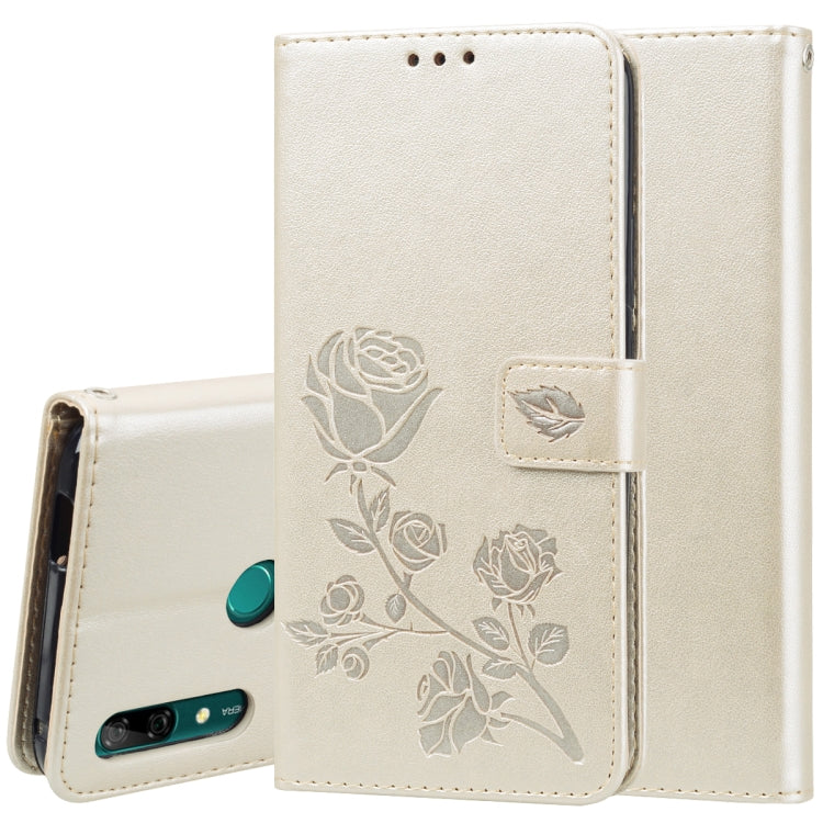 ซองหนัง PU แบบพลิกแนวนอนลายดอกกุหลาบสำหรับ Huawei P Smart Z พร้อมตัวยึดและช่องเสียบการ์ดและกระเป๋าสตางค์, For Huawei P Smart Z