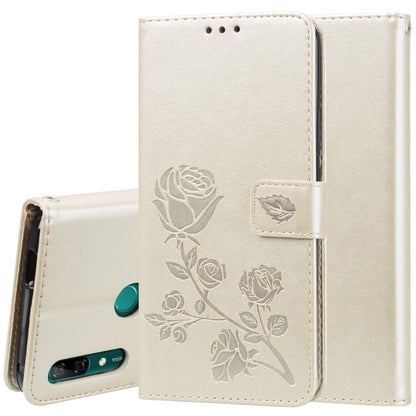 ซองหนัง PU แบบพลิกแนวนอนลายดอกกุหลาบสำหรับ Huawei P Smart Z พร้อมตัวยึดและช่องเสียบการ์ดและกระเป๋าสตางค์, For Huawei P Smart Z