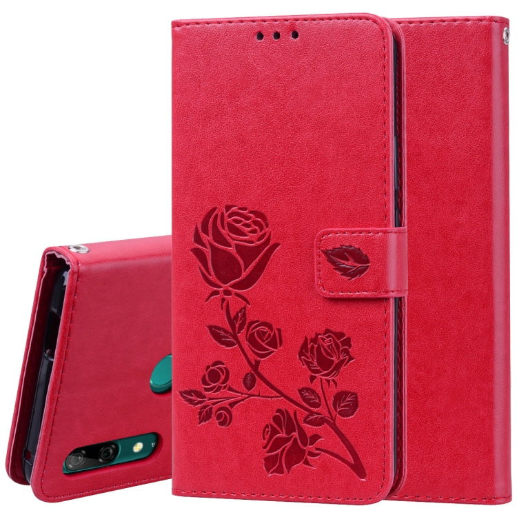 ซองหนัง PU แบบพลิกแนวนอนลายดอกกุหลาบสำหรับ Huawei P Smart Z พร้อมตัวยึดและช่องเสียบการ์ดและกระเป๋าสตางค์, For Huawei P Smart Z