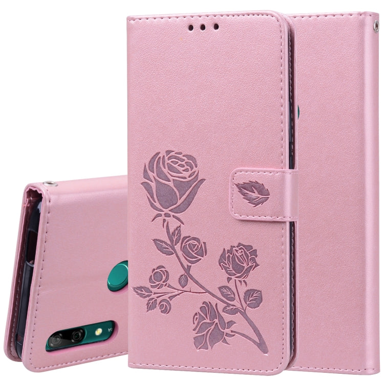 ซองหนัง PU แบบพลิกแนวนอนลายดอกกุหลาบสำหรับ Huawei P Smart Z พร้อมตัวยึดและช่องเสียบการ์ดและกระเป๋าสตางค์, For Huawei P Smart Z