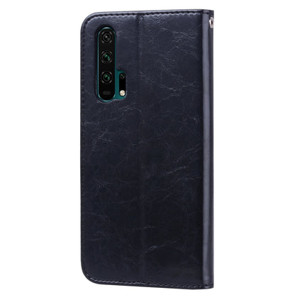 ซองหนังพลิกแนวนอนเนื้อน้ำมันขี้ผึ้งสไตล์ธุรกิจสำหรับ Huawei Honor 20 Pro พร้อมตัวยึดและช่องเสียบการ์ดและกระเป๋าสตางค์, For Huawei Honor 20 Pro