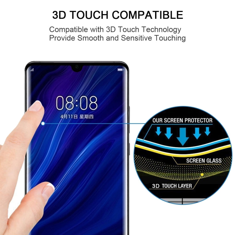 ฟิล์มกระจกนิรภัยแบบเต็มหน้าจอ 9H 3D สำหรับ Huawei P30, For Huawei P30