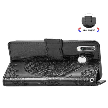 ผีเสื้อรักดอกไม้ลายนูนซองหนังพลิกแนวนอนสำหรับ Huawei P30 Lite / โนวา 4e พร้อมตัวยึดและช่องเสียบการ์ดและกระเป๋าสตางค์และเชือกเส้นเล็ก, For Huawei P30 Lite / Nova 4e