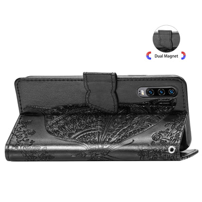 ผีเสื้อรักดอกไม้ลายนูนซองหนังพลิกแนวนอนสำหรับ Huawei P30 พร้อมตัวยึดและช่องเสียบการ์ดและกระเป๋าสตางค์และเชือกเส้นเล็ก, For Huawei P30