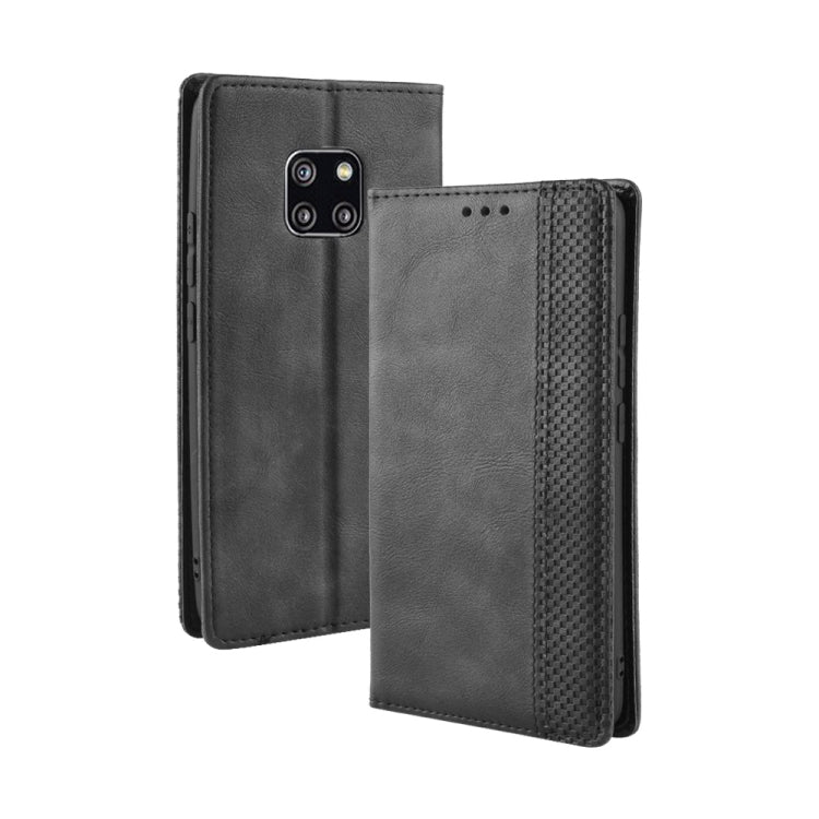 Magnetic Buckle Retro Texture ซองหนังพลิกแนวนอนสำหรับ Huawei Mate 20 Pro พร้อมตัวยึดและช่องเสียบการ์ดและกระเป๋าสตางค์, For Huawei Mate 20 Pro