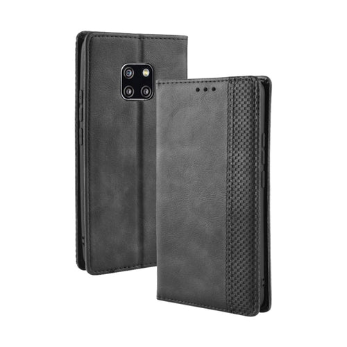 Magnetic Buckle Retro Texture ซองหนังพลิกแนวนอนสำหรับ Huawei Mate 20 Pro พร้อมตัวยึดและช่องเสียบการ์ดและกระเป๋าสตางค์, For Huawei Mate 20 Pro