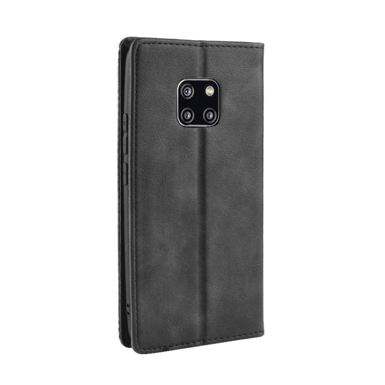 Magnetic Buckle Retro Texture ซองหนังพลิกแนวนอนสำหรับ Huawei Mate 20 Pro พร้อมตัวยึดและช่องเสียบการ์ดและกระเป๋าสตางค์, For Huawei Mate 20 Pro