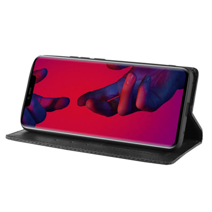 Magnetic Buckle Retro Texture ซองหนังพลิกแนวนอนสำหรับ Huawei Mate 20 Pro พร้อมตัวยึดและช่องเสียบการ์ดและกระเป๋าสตางค์, For Huawei Mate 20 Pro