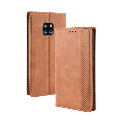 Magnetic Buckle Retro Texture ซองหนังพลิกแนวนอนสำหรับ Huawei Mate 20 Pro พร้อมตัวยึดและช่องเสียบการ์ดและกระเป๋าสตางค์, For Huawei Mate 20 Pro