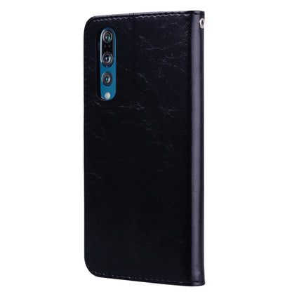ซองหนังพลิกแนวนอนเนื้อน้ำมันขี้ผึ้งสไตล์ธุรกิจสำหรับ Huawei P30 พร้อมตัวยึดและช่องเสียบการ์ดและกระเป๋าสตางค์, For Huawei P30