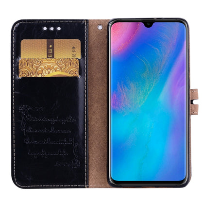 ซองหนังพลิกแนวนอนเนื้อน้ำมันขี้ผึ้งสไตล์ธุรกิจสำหรับ Huawei P30 พร้อมตัวยึดและช่องเสียบการ์ดและกระเป๋าสตางค์, For Huawei P30
