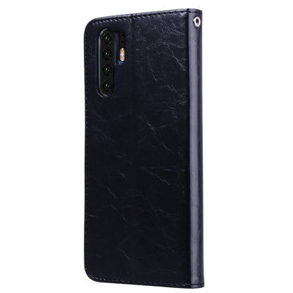 ซองหนังพลิกแนวนอนเนื้อน้ำมันขี้ผึ้งสไตล์ธุรกิจสำหรับ Huawei P30 Pro พร้อมตัวยึดและช่องเสียบการ์ดและกระเป๋าสตางค์, For Huawei P30 Pro