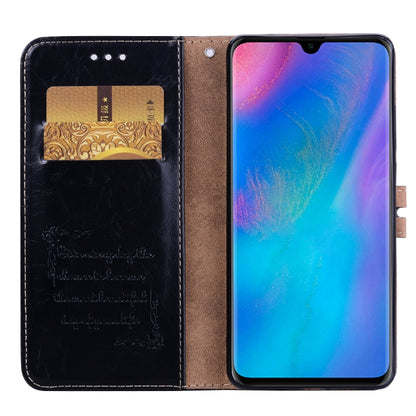 ซองหนังพลิกแนวนอนเนื้อน้ำมันขี้ผึ้งสไตล์ธุรกิจสำหรับ Huawei P30 Pro พร้อมตัวยึดและช่องเสียบการ์ดและกระเป๋าสตางค์, For Huawei P30 Pro