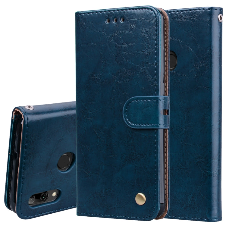 ซองหนังพลิกแนวนอนเนื้อน้ำมันขี้ผึ้งสไตล์ธุรกิจสำหรับ Huawei P Smart 2019 พร้อมตัวยึดและช่องเสียบการ์ดและกระเป๋าสตางค์, For Huawei P Smart 2019