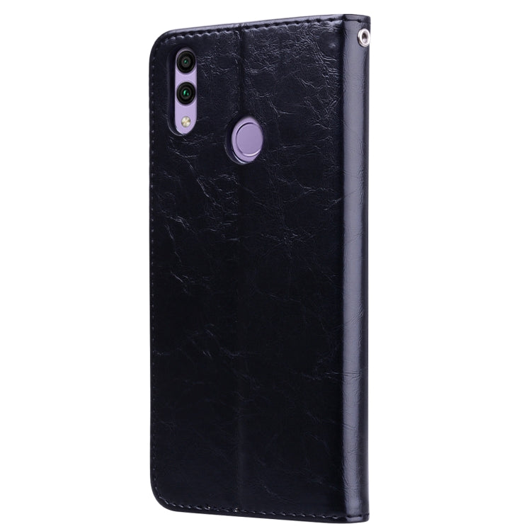 ซองหนังพลิกแนวนอนเนื้อน้ำมันขี้ผึ้งสไตล์ธุรกิจสำหรับ Huawei Honor 8C พร้อมตัวยึดและช่องเสียบการ์ดและกระเป๋าสตางค์, For Huawei Honor 8C