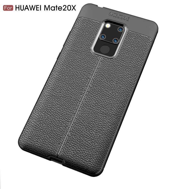 เคสกันกระแทก TPU เนื้อลิ้นจี่สำหรับ Huawei Mate 20 X, For Huawei Mate 20 X