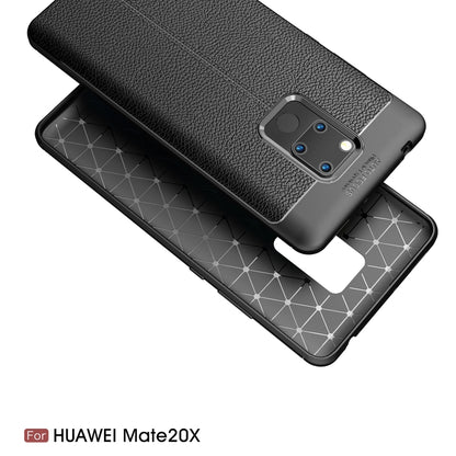 เคสกันกระแทก TPU เนื้อลิ้นจี่สำหรับ Huawei Mate 20 X, For Huawei Mate 20 X