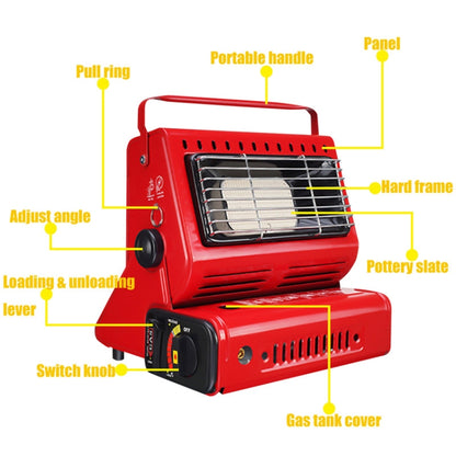 มัลติฟังก์ชั่นแบบพกพา Outdoor Camping Trip เครื่องทำความร้อนแก๊สเตาแก๊ส Burner,Powered by Dual ถังแก๊ส (ไม่รวม), Dual Gas Tank