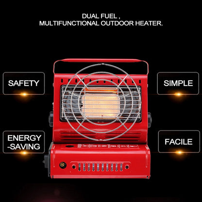 มัลติฟังก์ชั่นแบบพกพา Outdoor Camping Trip เครื่องทำความร้อนแก๊สเตาแก๊ส Burner,Powered by Dual ถังแก๊ส (ไม่รวม), Dual Gas Tank