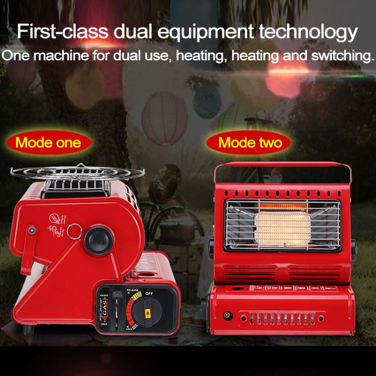 มัลติฟังก์ชั่นแบบพกพา Outdoor Camping Trip เครื่องทำความร้อนแก๊สเตาแก๊ส Burner,Powered by Dual ถังแก๊ส (ไม่รวม), Dual Gas Tank