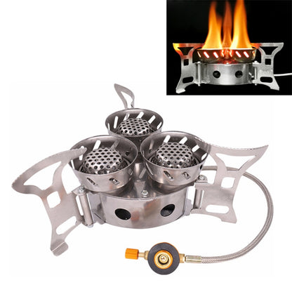 แบบพกพากลางแจ้งแยกประเภท 11000W กระเป๋าเป้สะพายหลังสาม Core เตา Anti-Blast เตาเครื่องมือทำอาหาร, Three Core