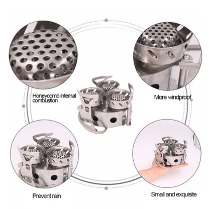 แบบพกพากลางแจ้งแยกประเภท 11000W กระเป๋าเป้สะพายหลังสาม Core เตา Anti-Blast เตาเครื่องมือทำอาหาร, Three Core