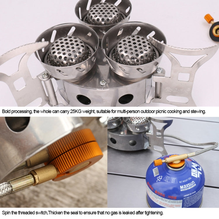 แบบพกพากลางแจ้งแยกประเภท 11000W กระเป๋าเป้สะพายหลังสาม Core เตา Anti-Blast เตาเครื่องมือทำอาหาร, Three Core