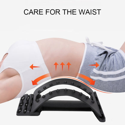 Lumbar Traction อุปกรณ์ยืดเครื่องแก้ไขท่าทางเอวรองรับกระดูกสันหลังปวดบรรเทานวดหลัง Stretcher, Ordinary Black