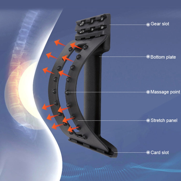 Lumbar Traction อุปกรณ์ยืดเครื่องแก้ไขท่าทางเอวรองรับกระดูกสันหลังปวดบรรเทานวดหลัง Stretcher, Ordinary Black