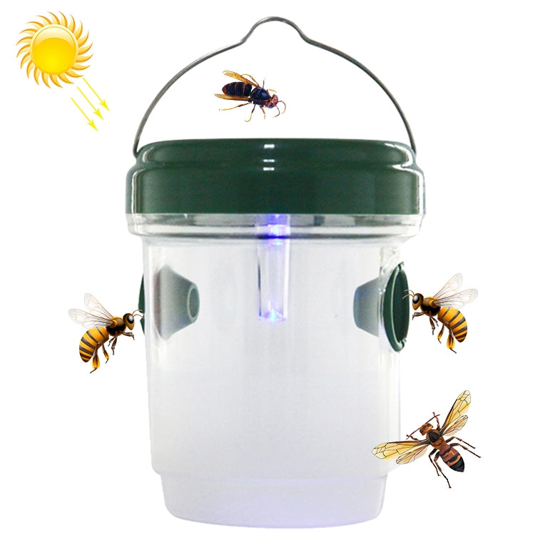 พลังงานแสงอาทิตย์ LED Fly Bee Trap Catcher เครื่องมือควบคุมแมลง, Black