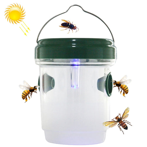 พลังงานแสงอาทิตย์ LED Fly Bee Trap Catcher เครื่องมือควบคุมแมลง, Black