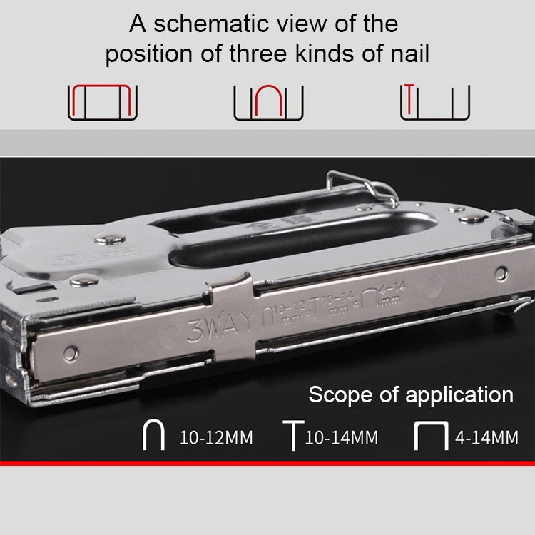 ปืนยิงตะปู U Type / T Type / ประตูประเภท Nail Universal Nailer, With Handle Case, With Handle Case & 1000 PCS Nails