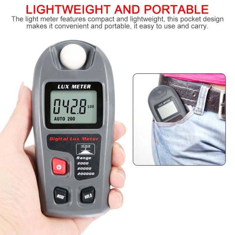 MT-30 เครื่องวัดแสงดิจิตอลแบบพกพา LCD สำหรับโรงงาน / โรงเรียน / บ้านโอกาสต่างๆช่วง: 0.1-200,000 Lux, MT-30