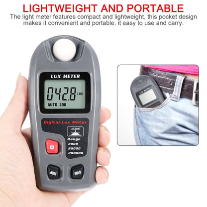 MT-30 เครื่องวัดแสงดิจิตอลแบบพกพา LCD สำหรับโรงงาน / โรงเรียน / บ้านโอกาสต่างๆช่วง: 0.1-200,000 Lux, MT-30