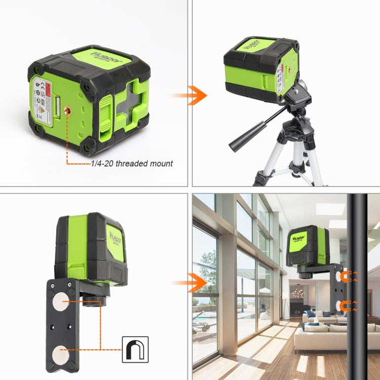 9011G 1V1H 15mW ระดับเลเซอร์ลำแสงสีเขียว 2 เส้นที่ครอบคลุมผนังและพื้น