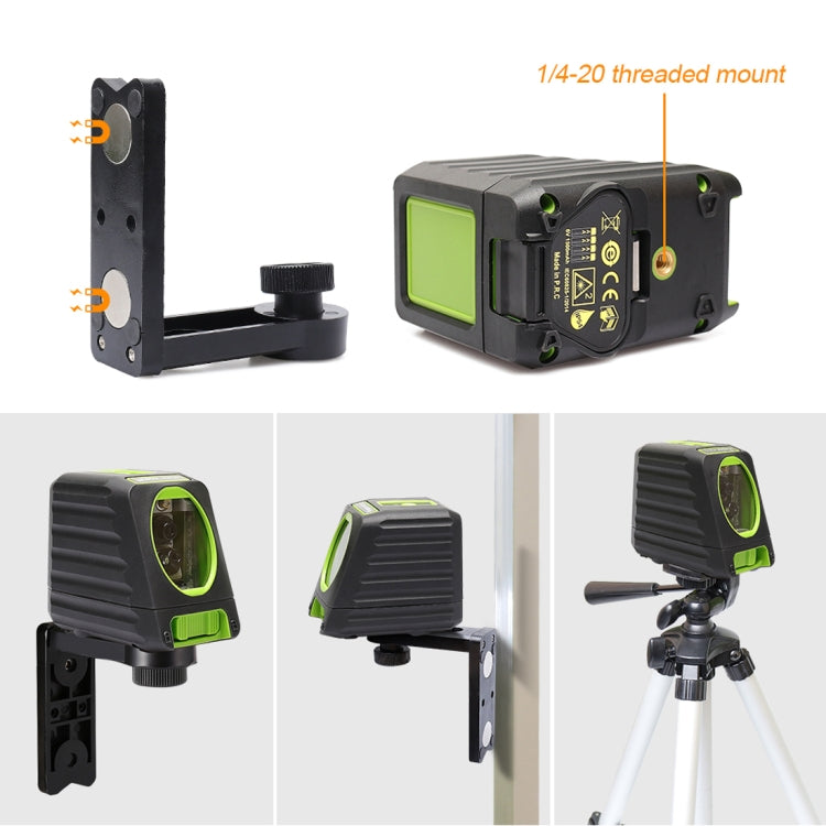 BOX-1G 1V1H 40mW และ 10mW ระดับเลเซอร์ลำแสงสีเขียว 2 เส้นครอบคลุมผนังและพื้น