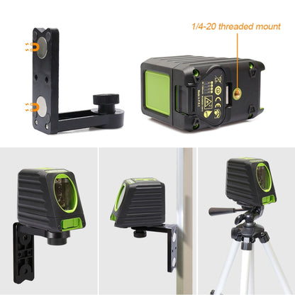 BOX-1G 1V1H 40mW และ 10mW ระดับเลเซอร์ลำแสงสีเขียว 2 เส้นครอบคลุมผนังและพื้น