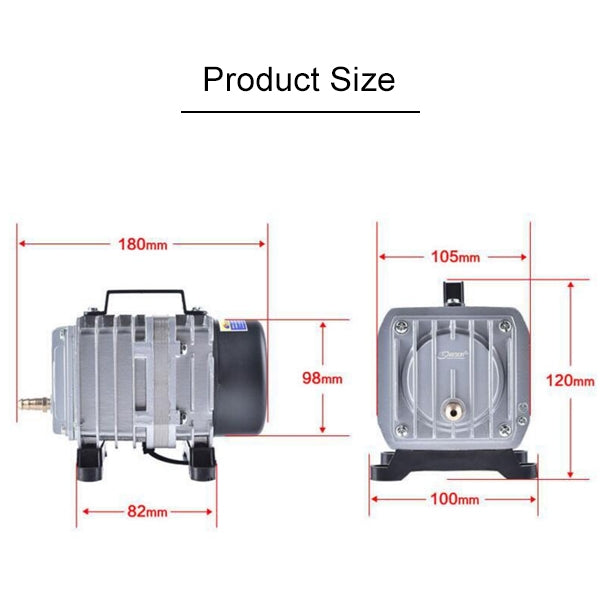 ACO-004 58W 75L/Min ปั๊มลมแม่เหล็กไฟฟ้าคอมเพรสเซอร์อาหารทะเลถังปลาเพิ่มออกซิเจน Air Flow Splitter, US Plug, ACO-004